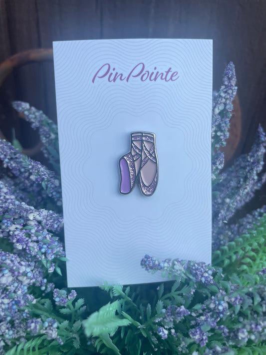 Lilac Glitter Pointe Shoe
