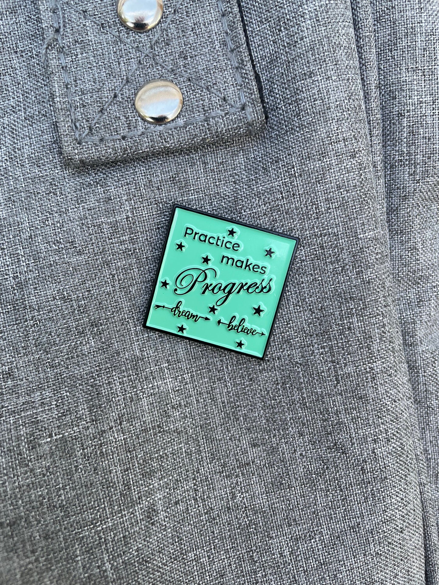 Practice Makes Progress soft enamel pin